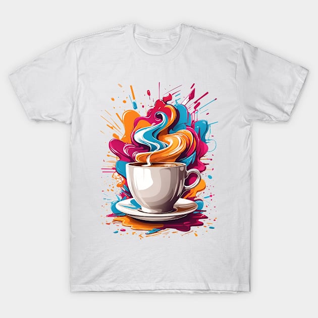 Colorful Morning Coffee T-Shirt by Omerico